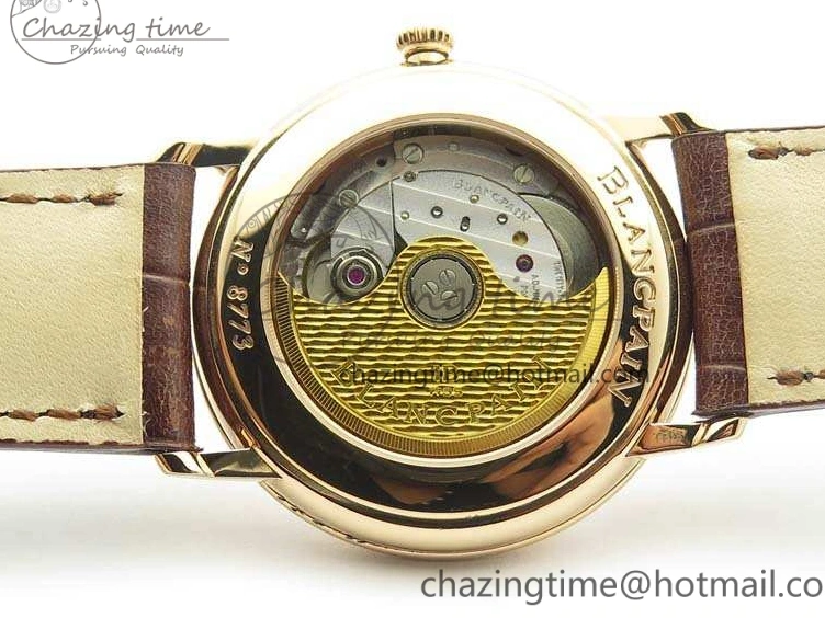 0328 Villeret 6651 RG ZF 1:1 Best Edition White Dial On Brown Leather Strap A Unique 8097